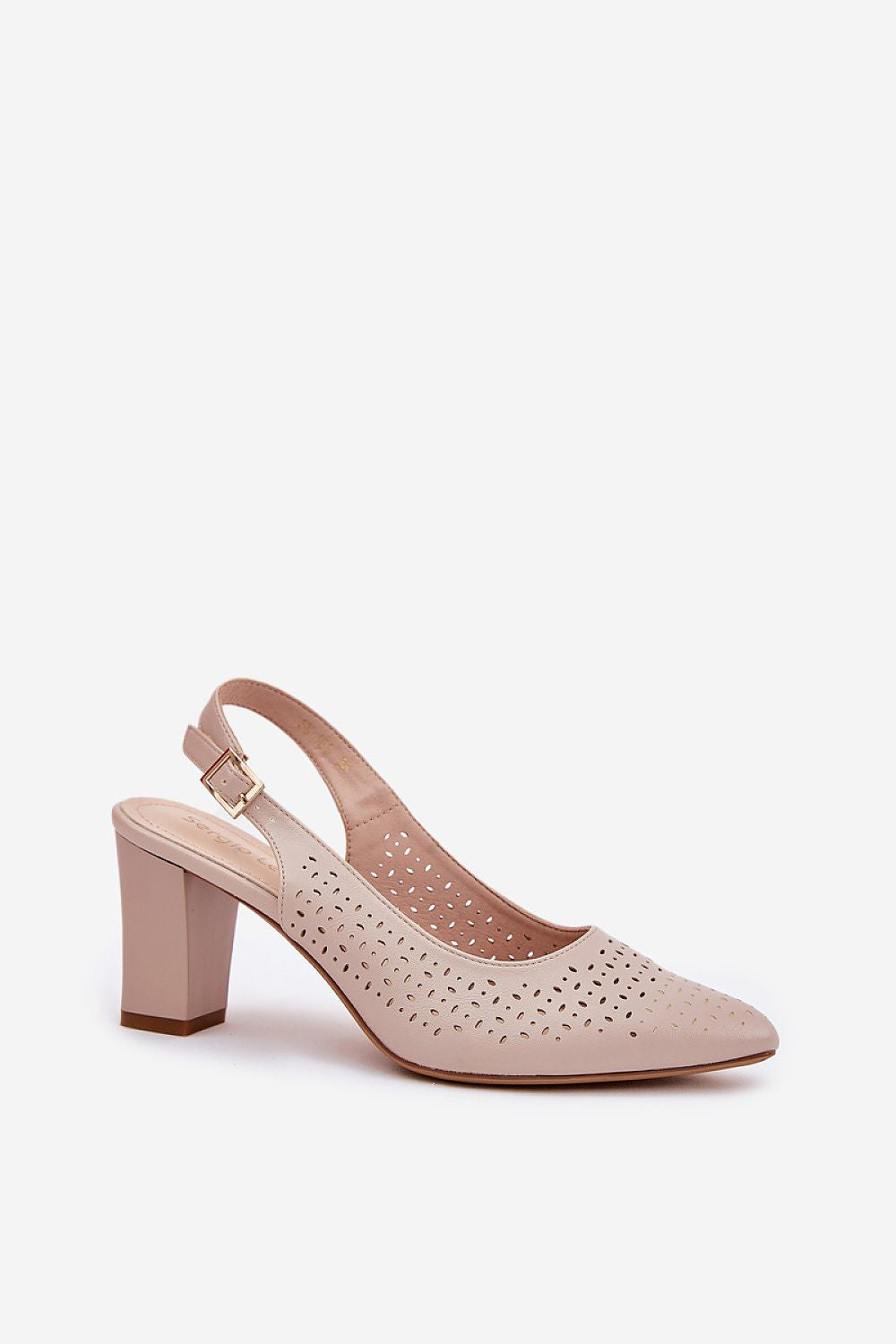 Sumptuous women's heel sandals crafted from eco-leather with elegant lace details, featuring an adjustable strap, from Step in Style.