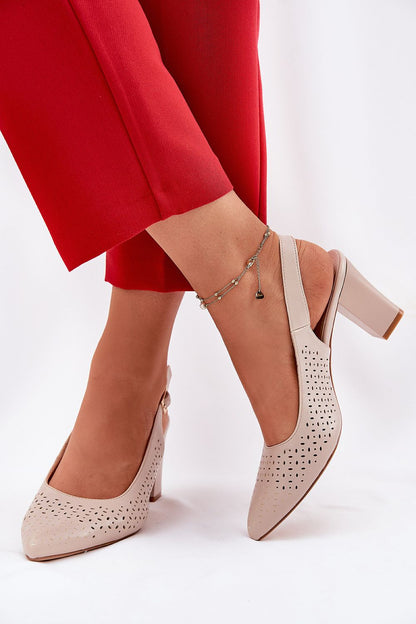 Elegant eco-leather women's heel sandals by Step in Style, featuring intricate lace design and adjustable strap, perfect for adding a touch of luxury to summer outfits.