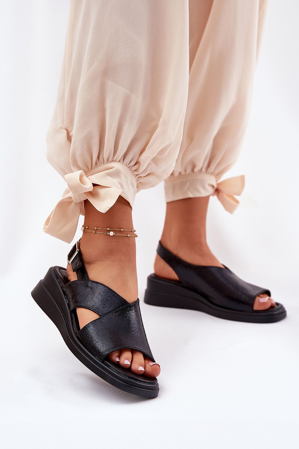 Trendy Jezzi Women's eco leather wedge sandals with adjustable buckle straps, blending luxury and comfort, brought to you by Step in Style.