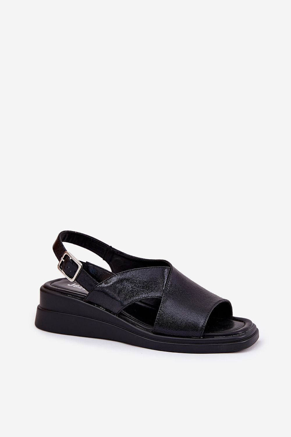 Elegant Jezzi Women's Eco Leather Wedge Sandals showcasing adjustable strap for comfort, perfect for summer styling.