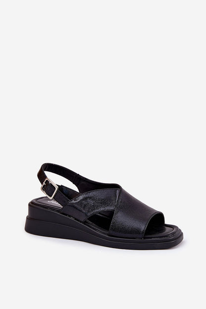 Elegant Jezzi Women's Eco Leather Wedge Sandals showcasing adjustable strap for comfort, perfect for summer styling.