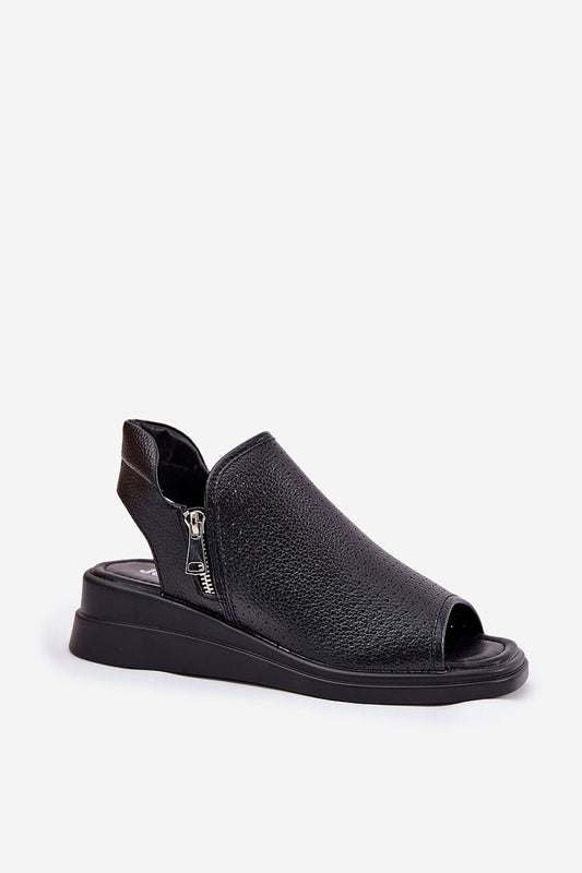 Step in Style presents Jezzi's stylish eco leather sandals showcasing a chic wedge heel design, ideal for fashionable women.