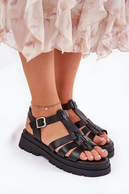 Luxury Women's Eco Leather Platform Sandals with Adjustable Strap by Step in Style, showcasing a chic design and comfort essential for summer outfits.