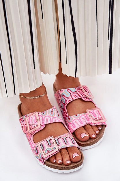 Trendy patterned flip-flops with a soft suede footbed, suitable for EU sizes 36-41, designed by Step in Style.