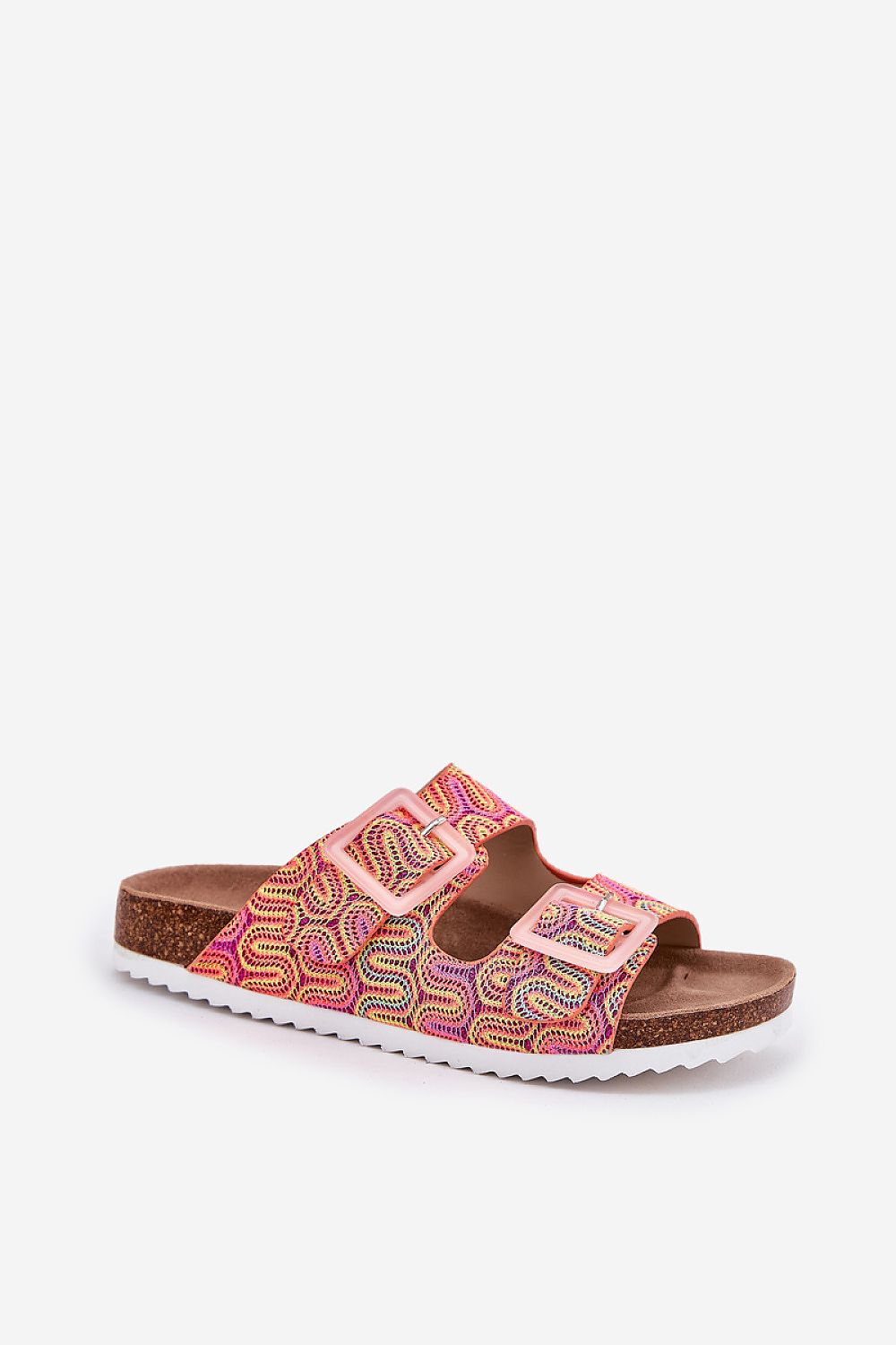 Stylish cork platform flip-flops for women by Step in Style, embellished with sequined buckles, ideal for pairing with dresses and shorts.