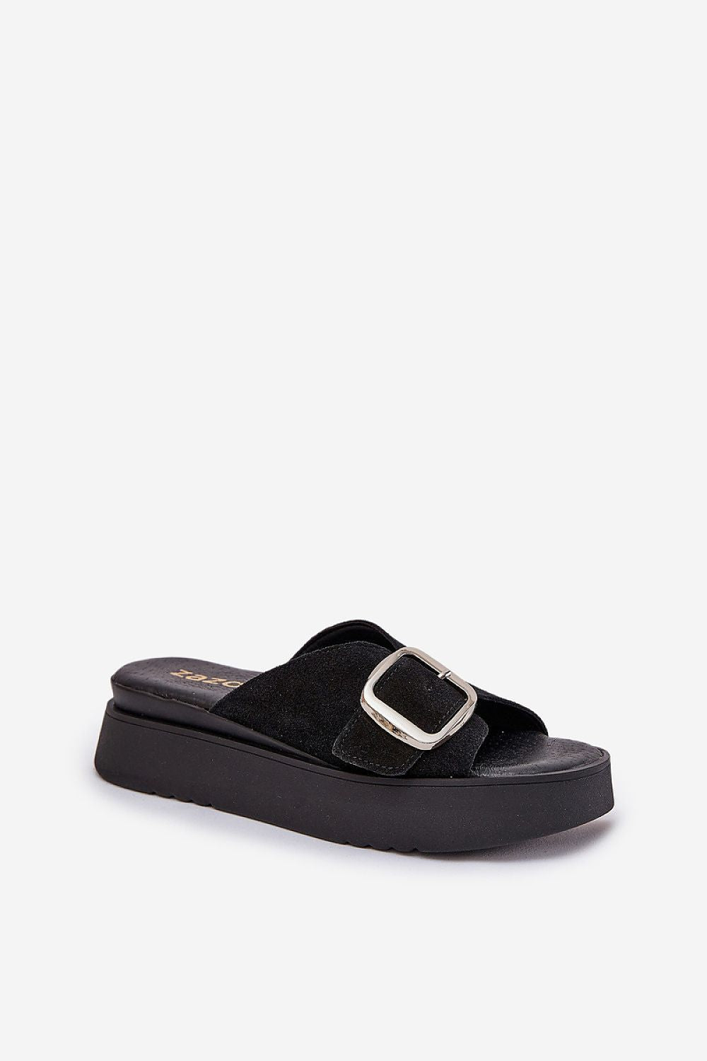 Elegant suede leather sandals by Step in Style featuring an adjustable buckle and a comfortable soft insole, perfect for summer wear.