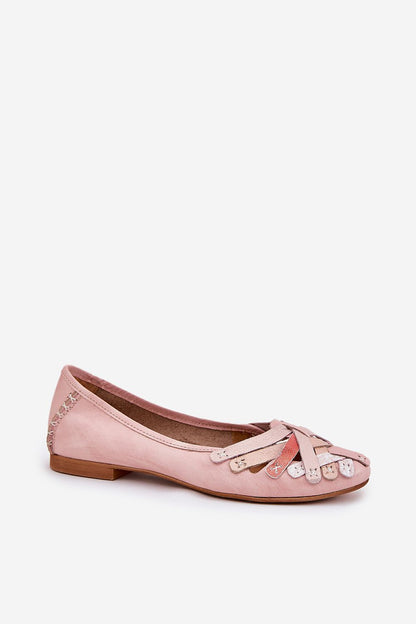 Maciejka ballet flats elegantly displayed, emphasising the natural leather texture and timeless design, by Step in Style.