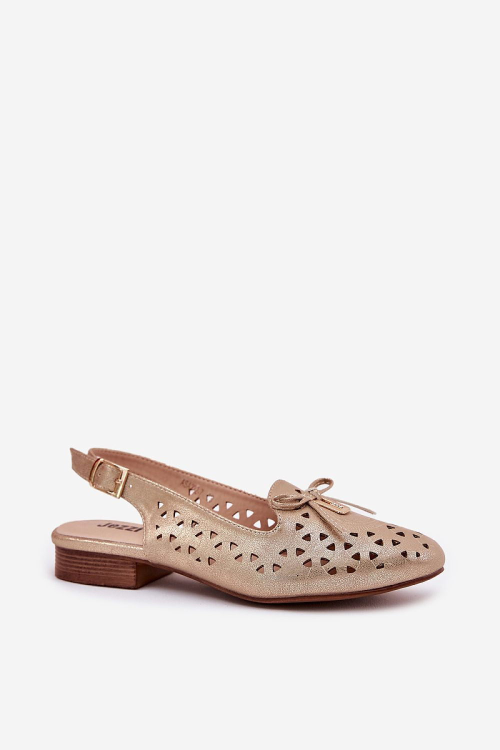 Luxurious Jezzi women's eco-suede ballet flats featuring a chic bow detail, perfect for elegant everyday wear.