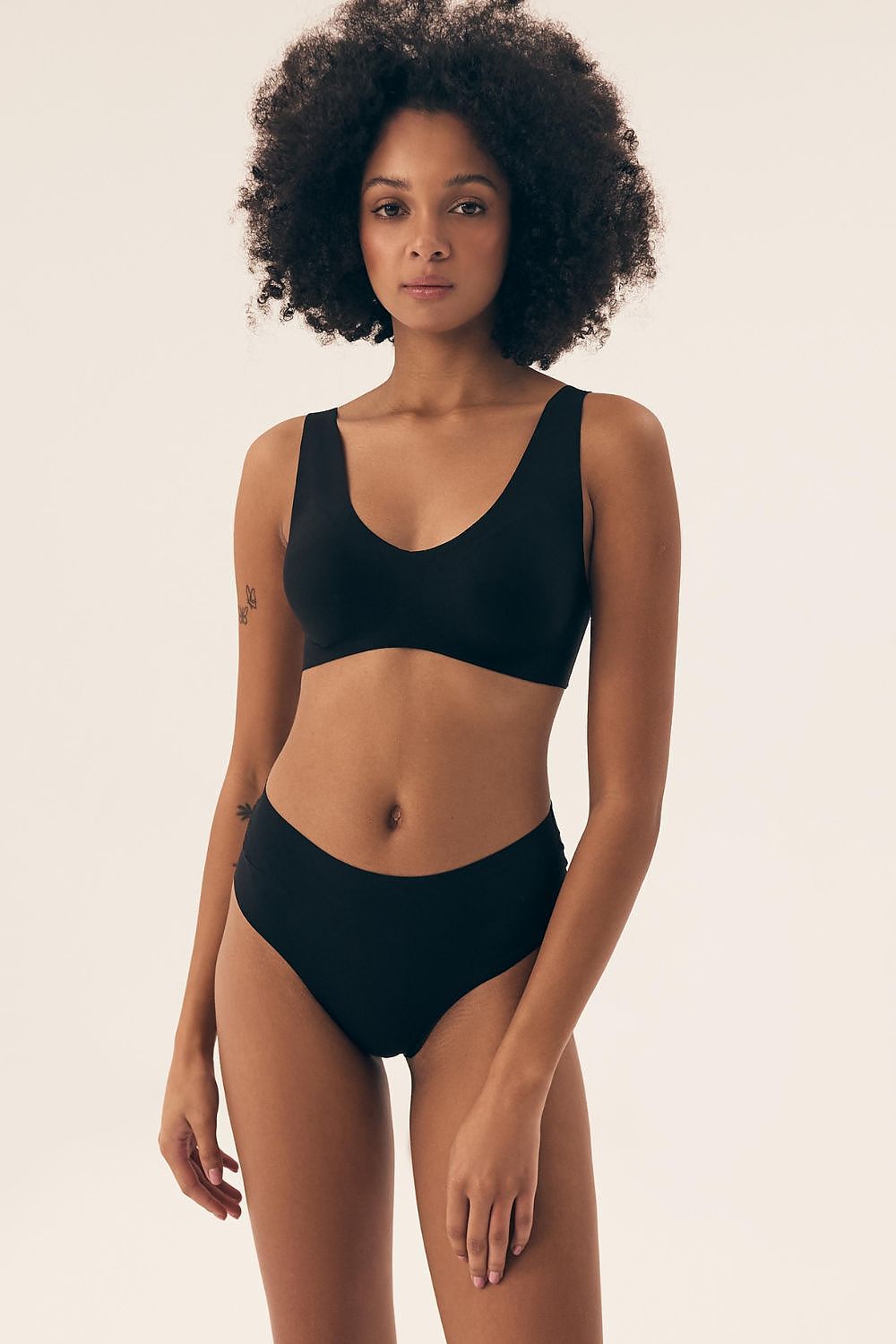 Luxury Henderson Padded Bra displayed on a model, highlighting its comfort and stylish fit without wires, perfect for everyday wear.