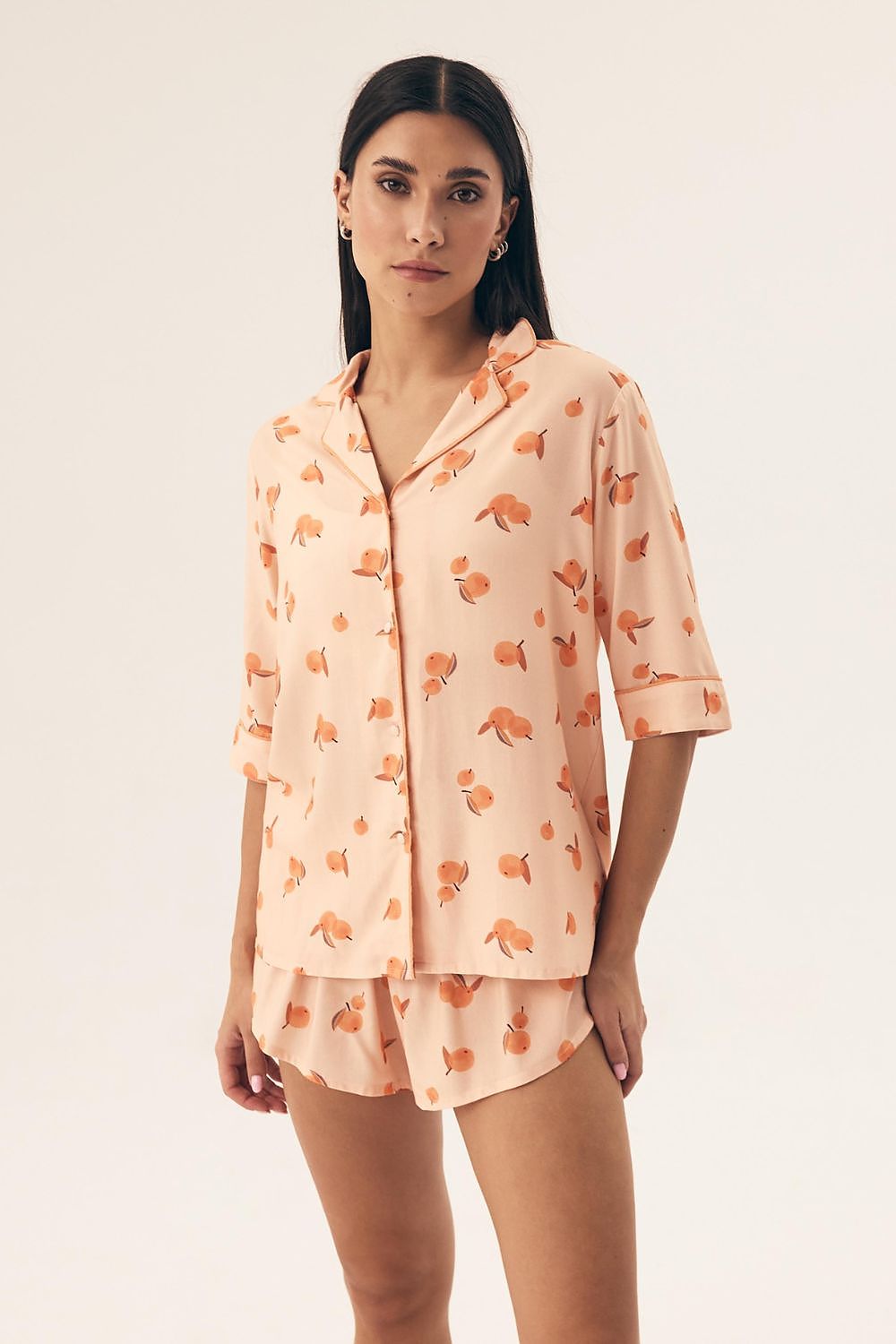 Luxury Henderson Women's Pajamas Set featuring elegant cotton piping, perfect for a stylish and comfortable night's sleep. Available in sizes S to XL.