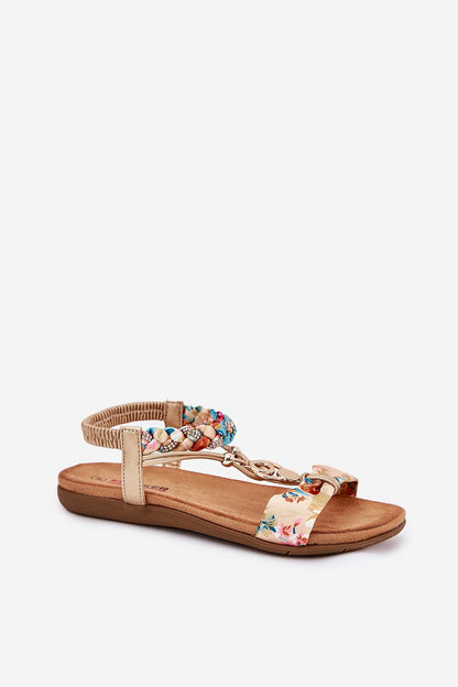 Close-up view of Step in Style's Women's Eco-Leather Sandals adorned with sparkling rhinestones, perfect for adding a touch of glamour to summer outfits.