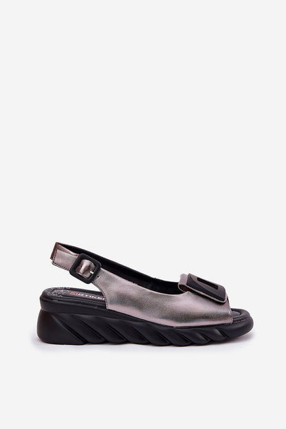 Stylish women's wedge sandals made from premium natural leather and adjustable buckle, designed by Step in Style for luxurious comfort.