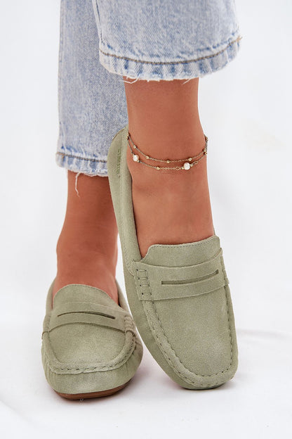Soft leather insole of Step in Style women's suede loafers, providing superior cushioning and support for everyday wear.
