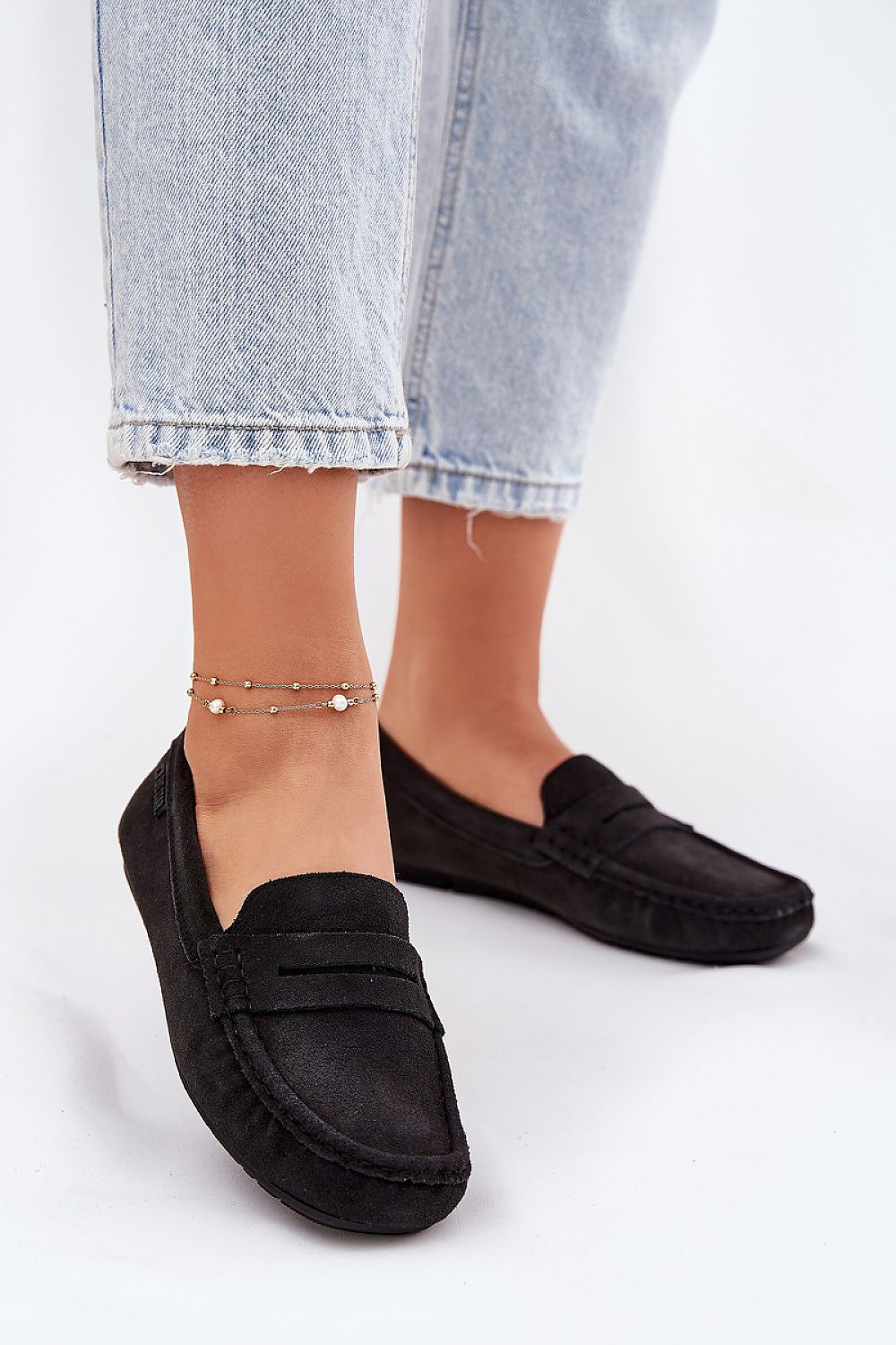 Stylish women's suede loafers by Step in Style, highlighting the refined silhouette suitable for multiple occasions.