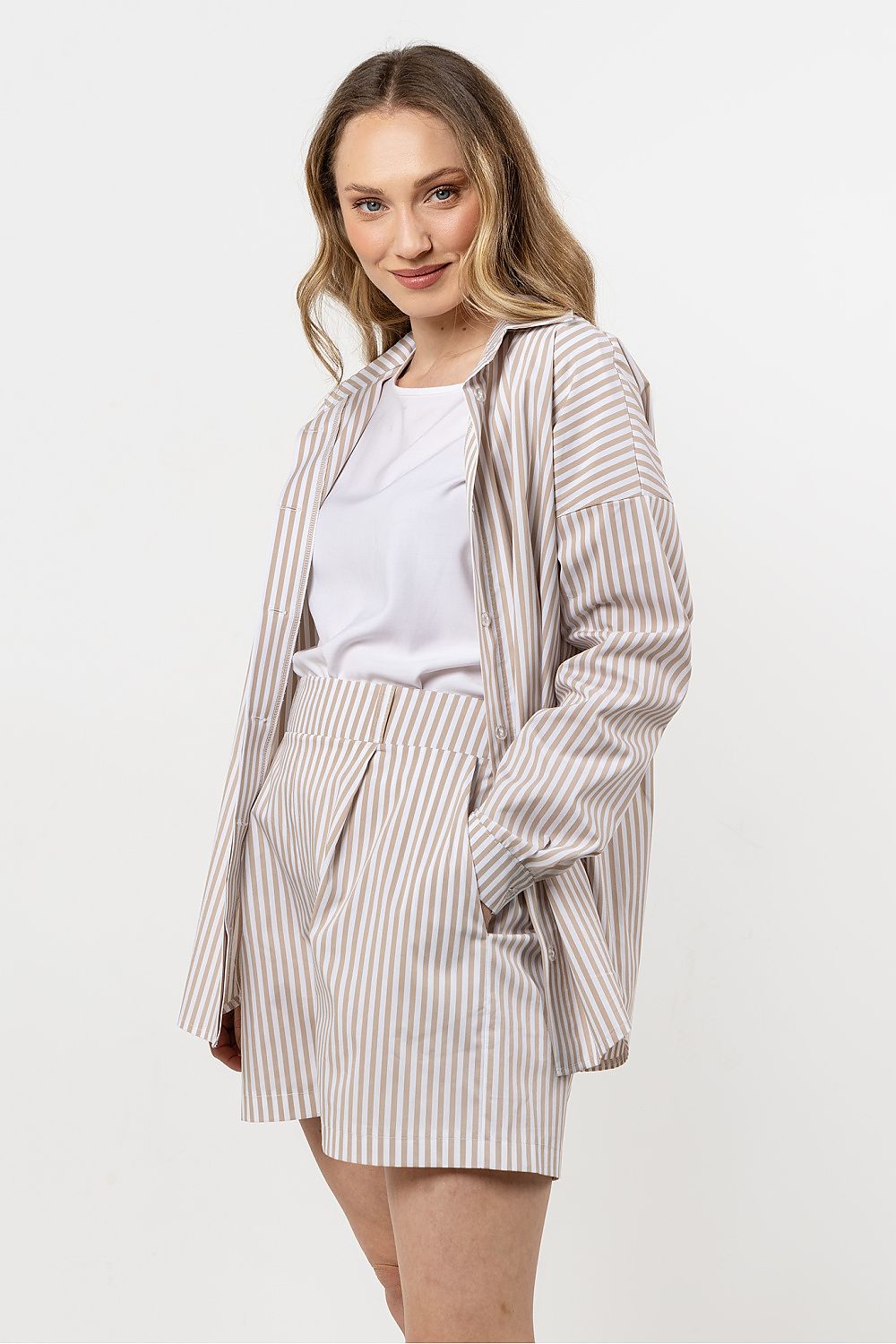 Flat lay of the Awama luxury long sleeve cotton shirt, emphasizing its stylish design and premium quality.