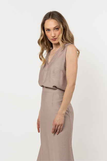 Stylish Elegant V-Neck Blouse by Awama, available in sizes S, M, L, XL, ideal for sophisticated casual and formal wear.