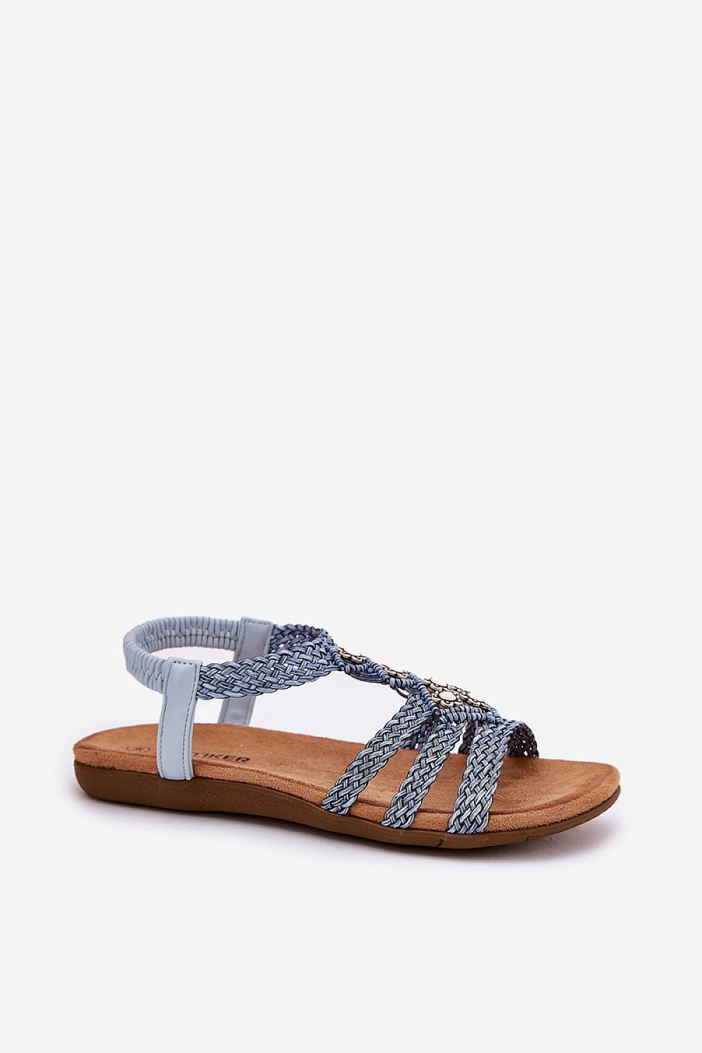 Close-up view of Artiker Women's Flat Sandals featuring braided straps, designed by Step in Style for a perfect fit and luxurious comfort.