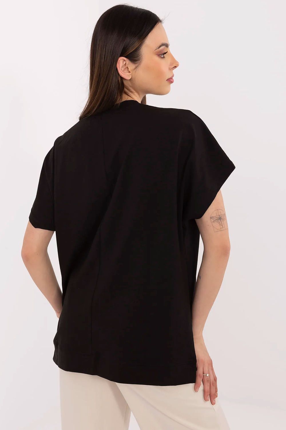 Luxury casual women's blouse with impressive print, featuring a high-quality cotton-spandex blend by Factory Price.