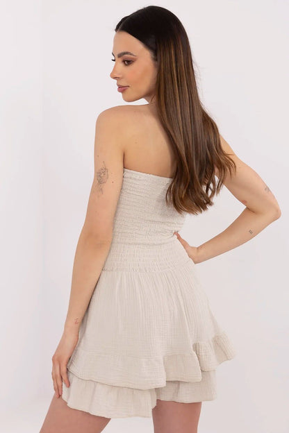 Trendy cotton jumpsuit by Italy Moda for women, blending comfort and style with frill detailing, perfect for casual outings.