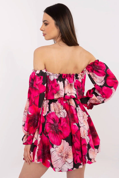 Model showcasing the Italy Moda luxurious mini floral daydress with comfortable lining and lightweight fabric, ideal for both casual and formal summer occasions.