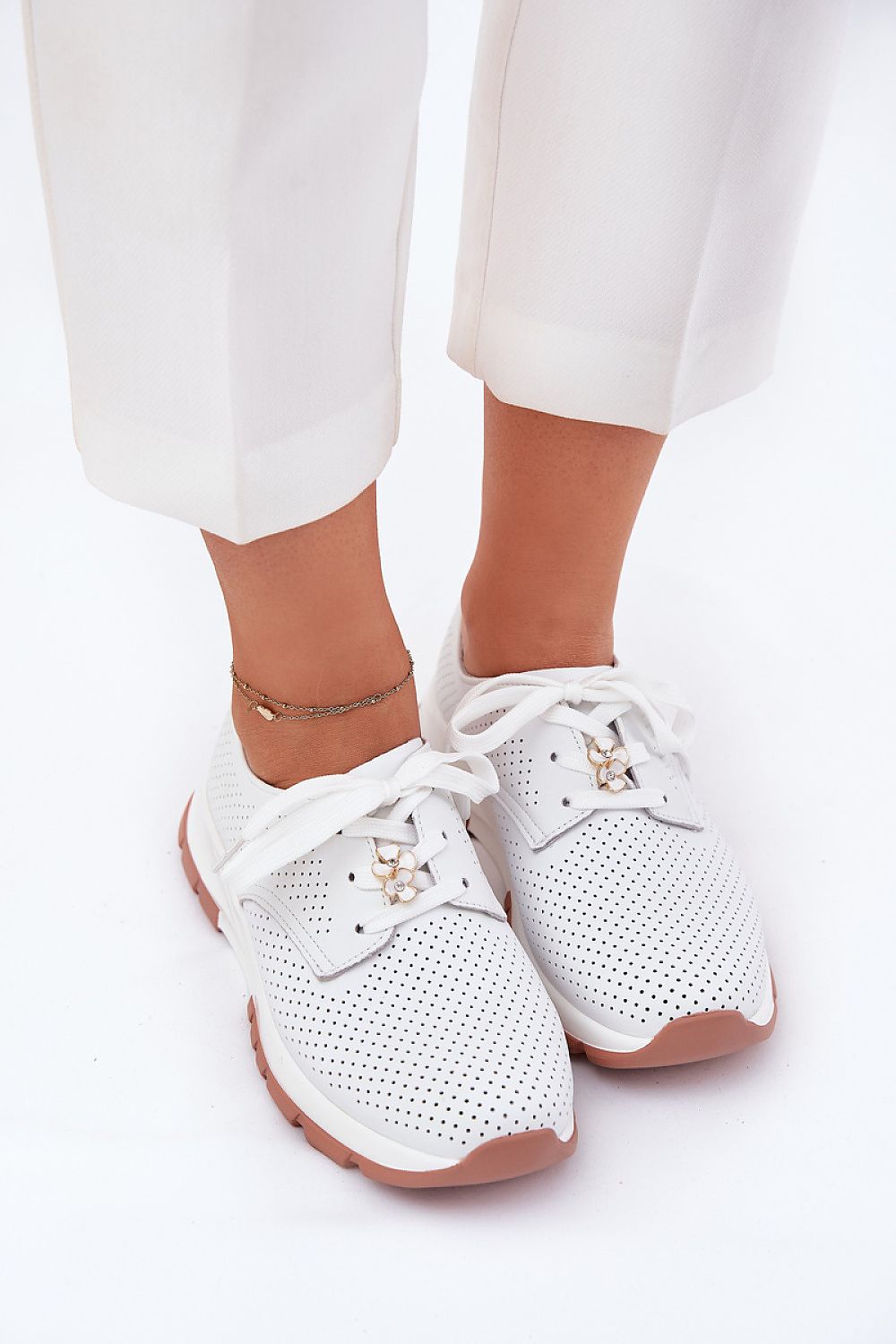 Natural leather women’s sports-style half shoes by Step in Style, featuring a rounded toe design and comfortable platform, ideal for fashionable daily wear.