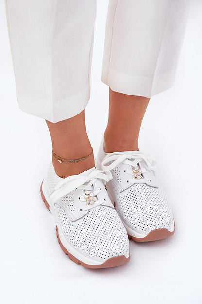 Natural leather women’s sports-style half shoes by Step in Style, featuring a rounded toe design and comfortable platform, ideal for fashionable daily wear.