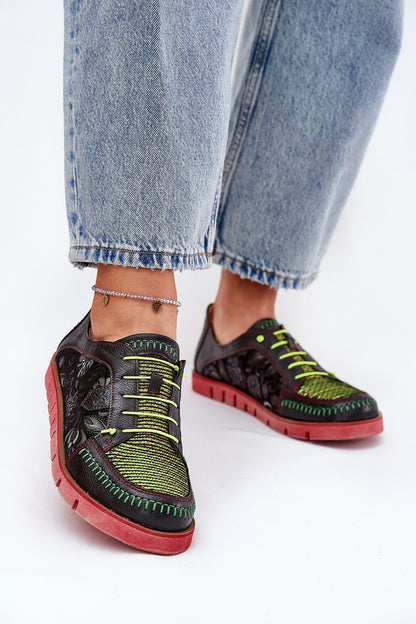 Chic Maciejka women's slip-on shoes in natural leather with a stylish pattern, perfect for everyday elegance, crafted by Step in Style.