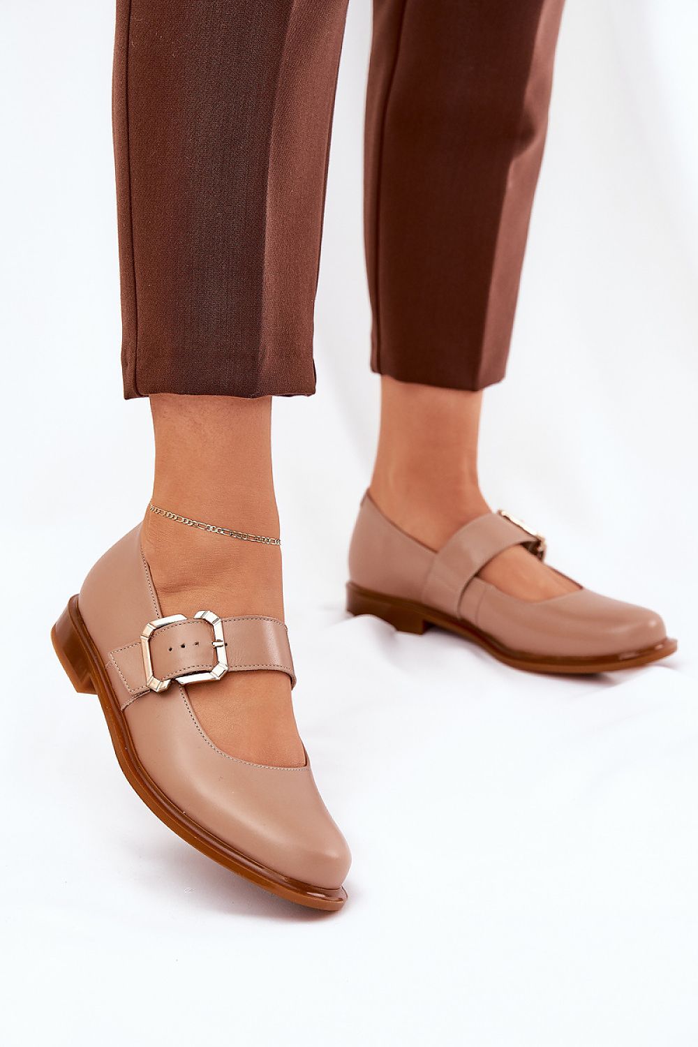 Stylish flat heel women's leather shoes by Step in Style in EU sizes 36-41, ideal for all-day comfort.