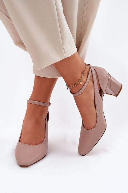 Stylish Maciejka Women's Block Heel Pumps showcasing premium natural leather and a comfortable 7 cm heel, perfect for day-long wear, presented by Step in Style.