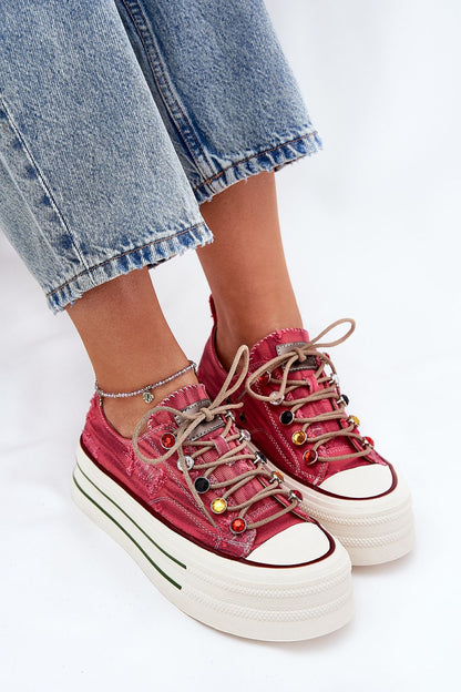 Luxury women's GOE sneakers by Step in Style, featuring colourful lace details and a modern aesthetic, ideal for both casual and semi-formal occasions.