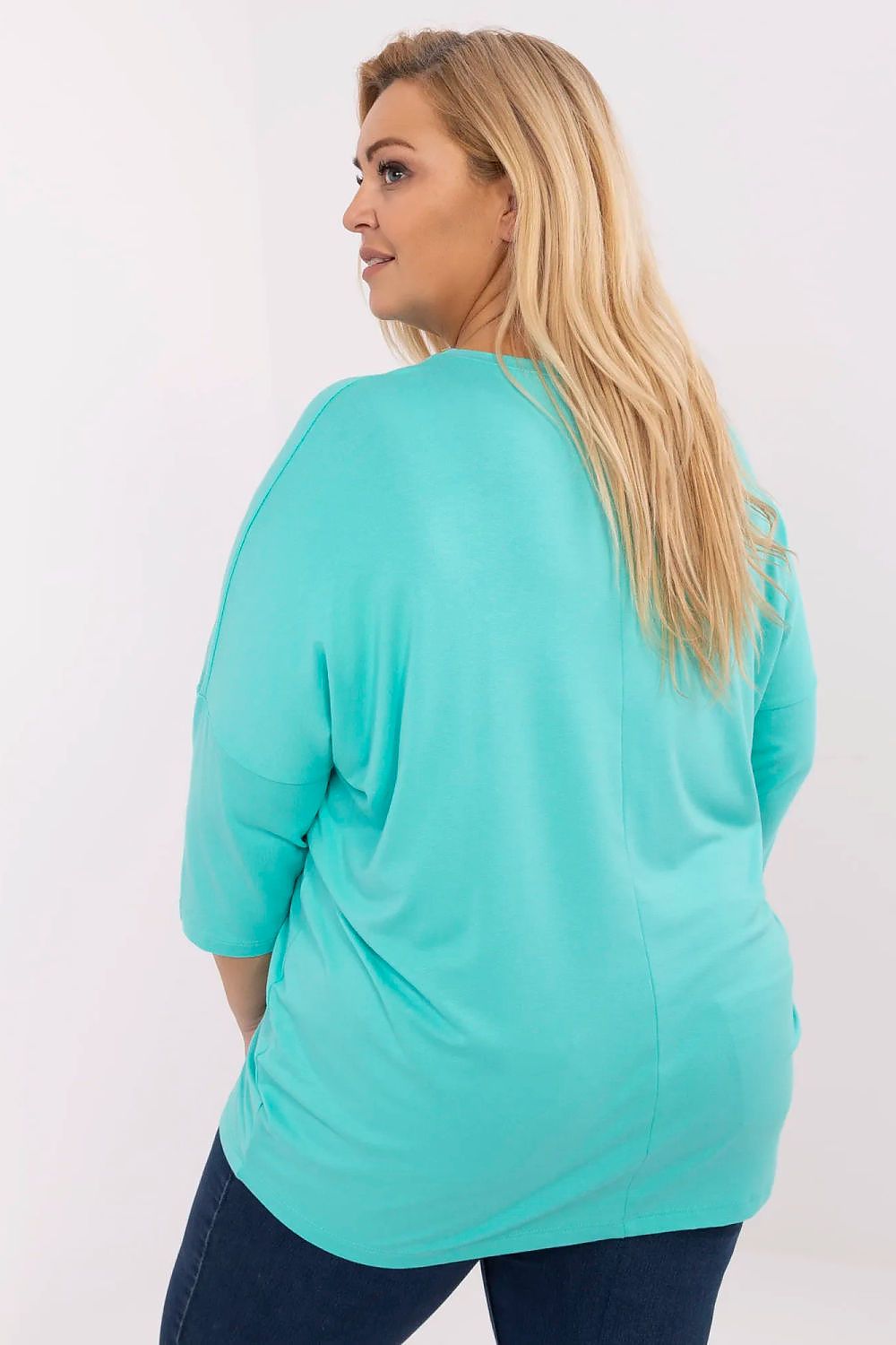 Chic plus size blouse in EU size 0 from Relevance, showcasing its comfortable viscose-elastane fabric and unique design elements.