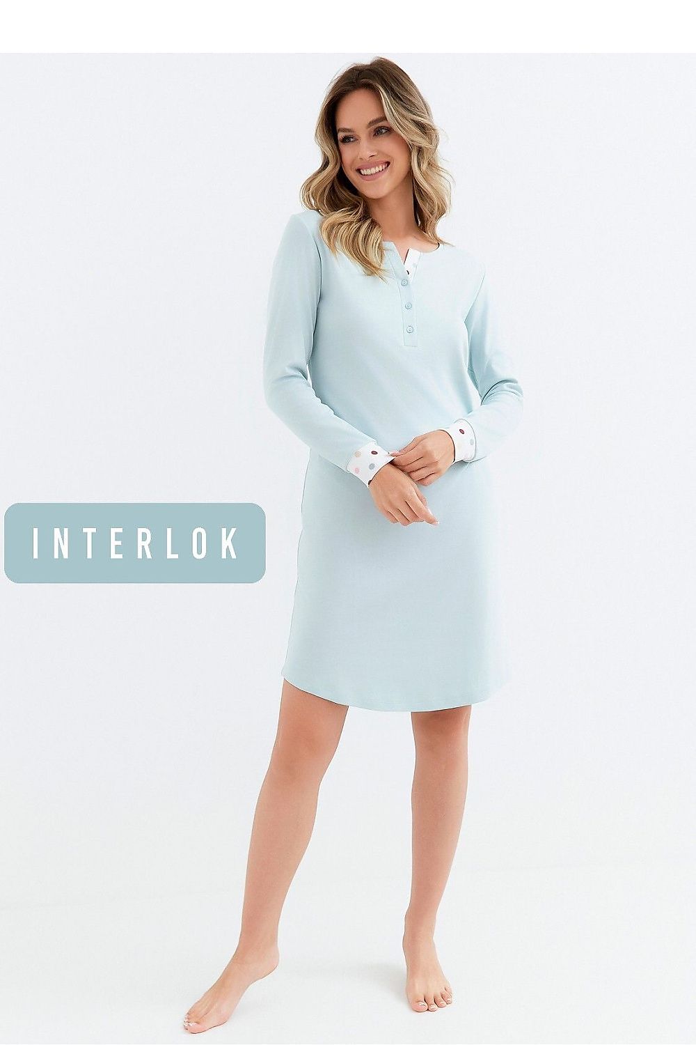 Luxurious women's cotton nightshirt by Cana featuring breathable comfort, an elegant design, and available in sizes S-XXL.