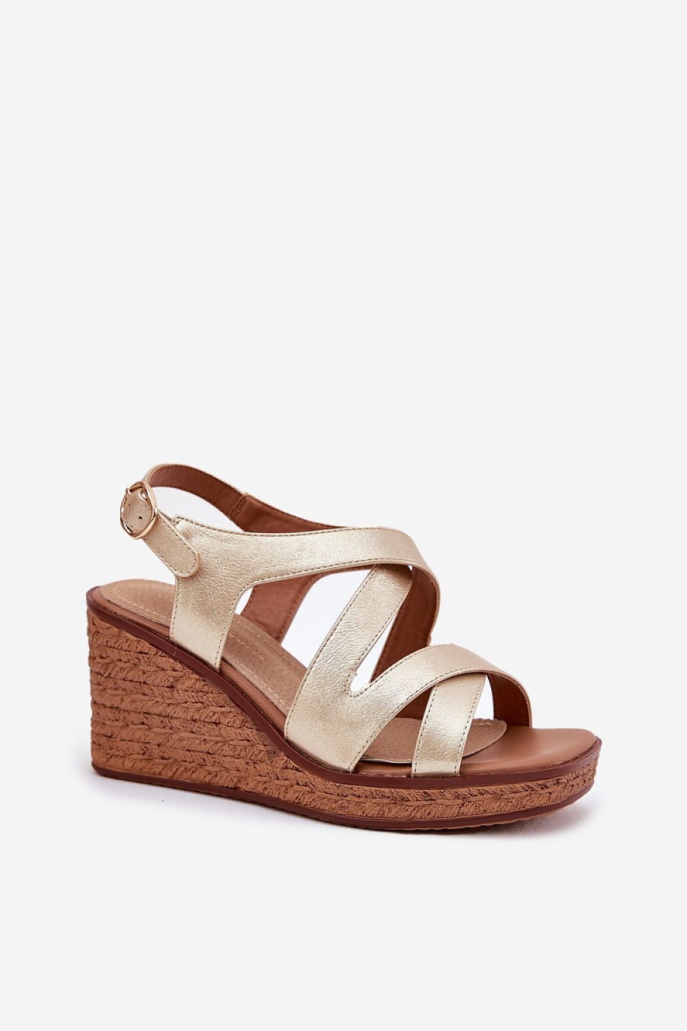 Luxurious eco leather wedge sandals for women by Step in Style, showcasing a chic braided imitation strap design, perfect for summer elegance in sizes EU 36-40.