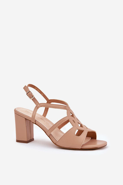 Stylish eco leather heel sandals for women featuring an adjustable buckle strap, designed by Step in Style for maximum comfort and elegance.