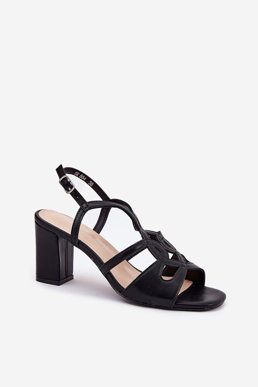 Elegant eco leather women's heel sandals with adjustable strap by Step in Style, showcasing a classic design perfect for special occasions.