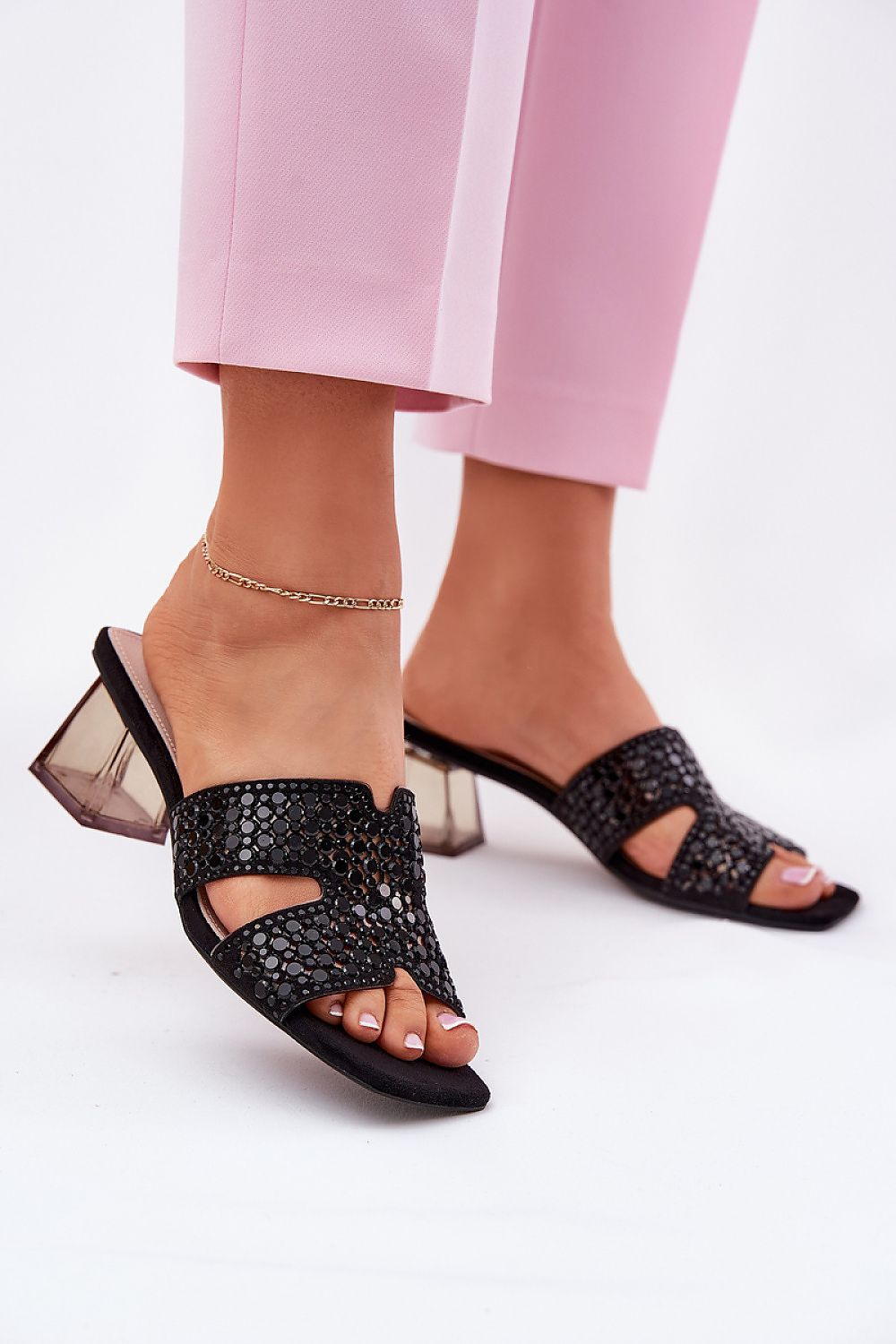 Elegant women's sandals by Step in Style featuring transparent heels and a luxurious leather insole, ideal for summer occasions.