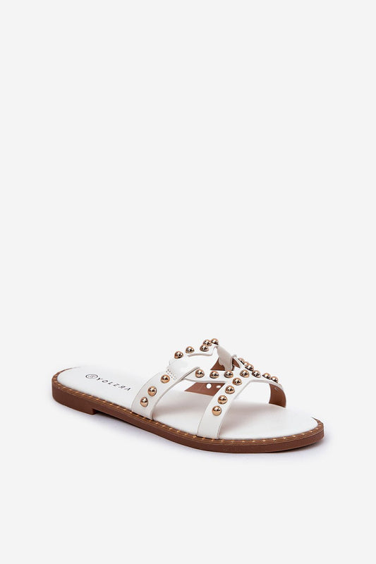 Stylish eco-leather sandals with a flat heel and intricate cutout design from Step in Style, ideal for warm weather elegance.