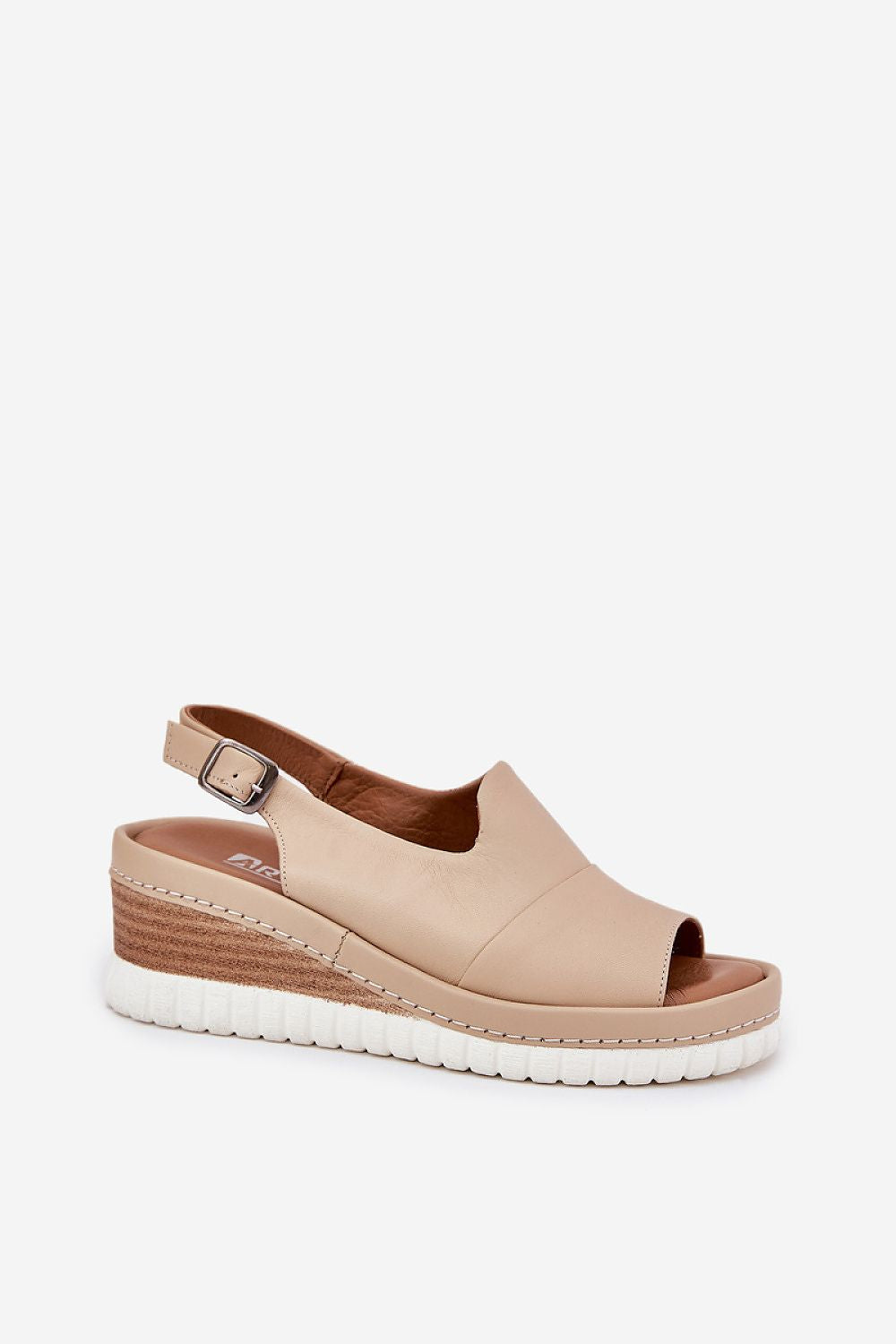 Sophisticated natural leather women's wedge sandals from Step in Style, perfect for dressing up any outfit.