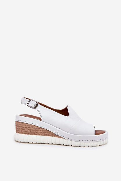 Chic natural leather wedge sandals for women from Step in Style, designed for comfort and stability with a 6.5 cm heel.