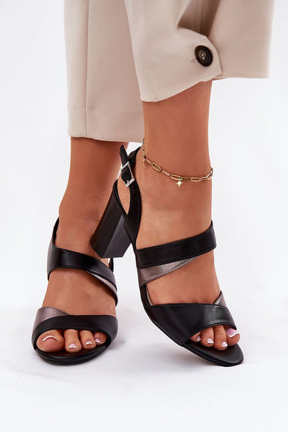 Comfortable and stylish women's heel sandals by Step in Style, with a chic buckle adjustable strap, perfect for day-long wear.