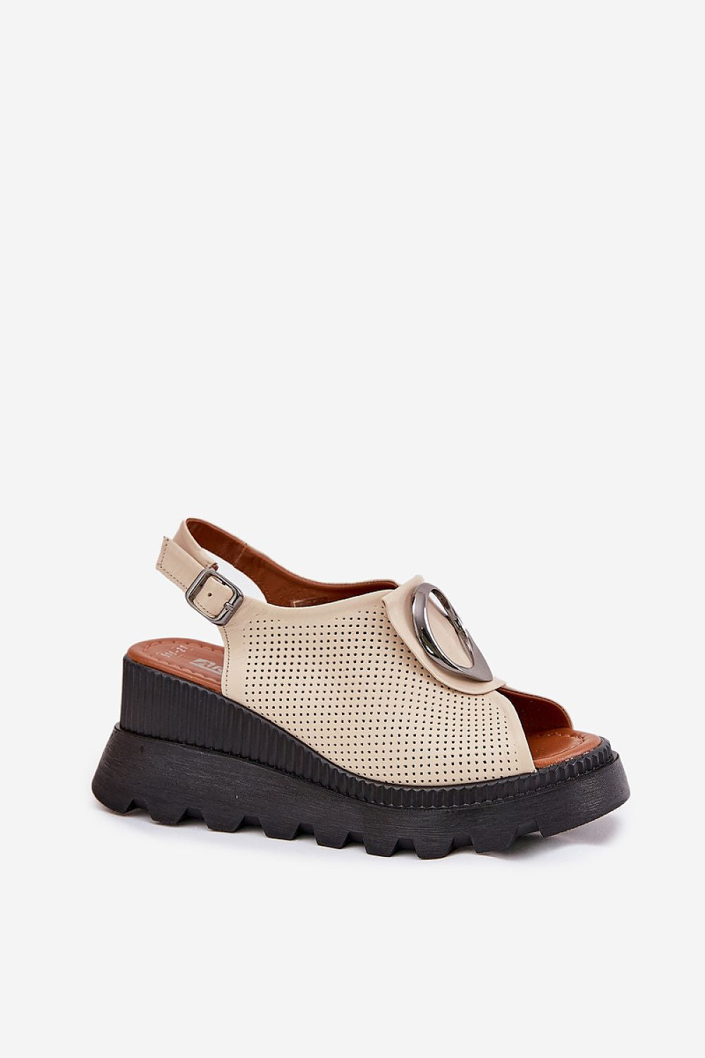 Step in Style women's wedge sandals featuring luxurious natural leather and an 8cm heel, designed for effortless summer sophistication.