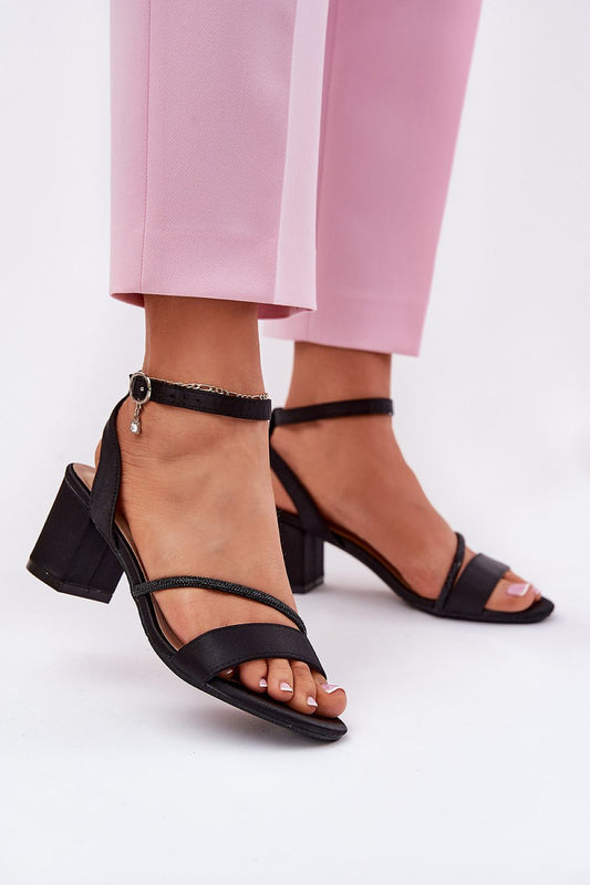 Elegant women's heel sandals by Step in Style featuring zircon straps and stable 6.5cm column heel, perfect for summer occasions.