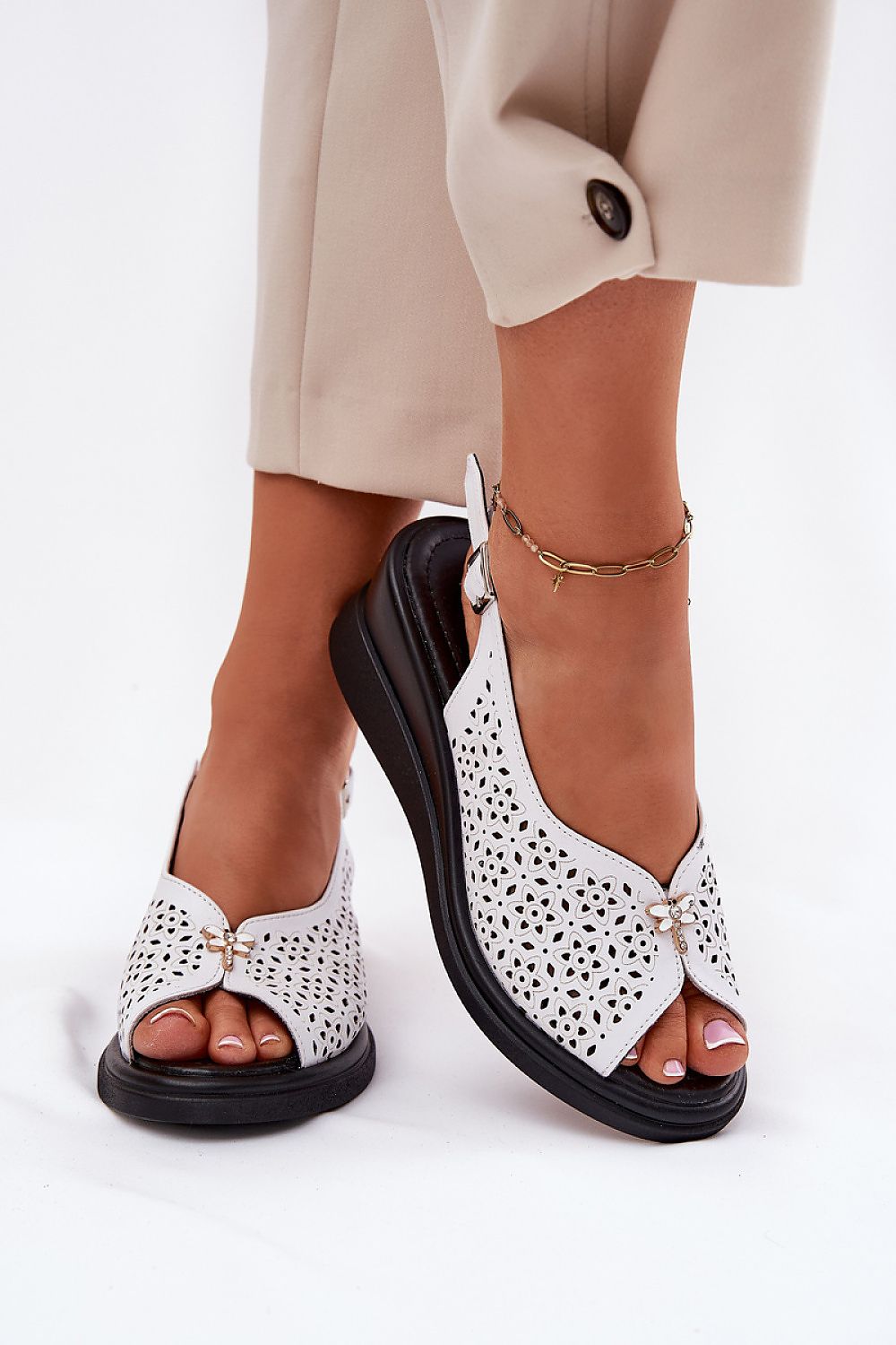 Luxury women's natural leather sandals with lace-up design by Step in Style, ideal for comfort and elegance.