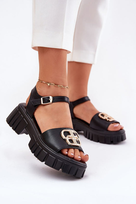Elegant women's natural leather sandals by Step in Style, featuring an adjustable strap and gold detail, perfect for summer fashion.