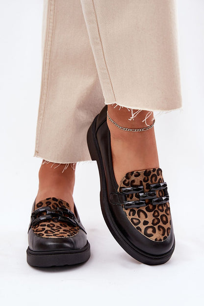 Comfortable and elegant women's loafers featuring a trendy leopard print design, crafted from premium natural leather by Step in Style.