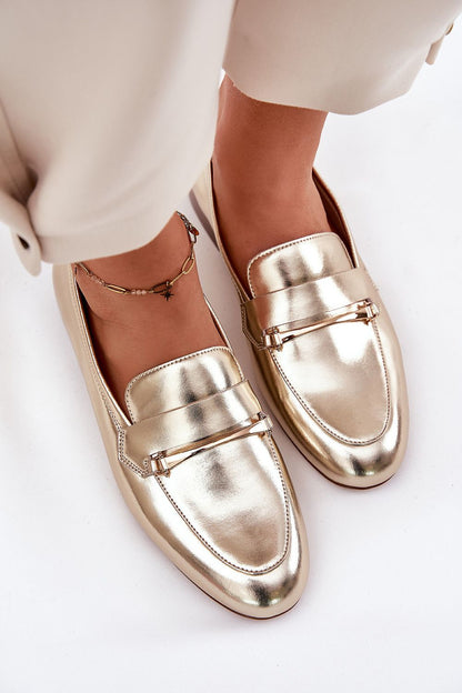 Elegant Maciejka women's natural leather loafers featuring subtle golden detail, perfect for stylish comfort from Step in Style.