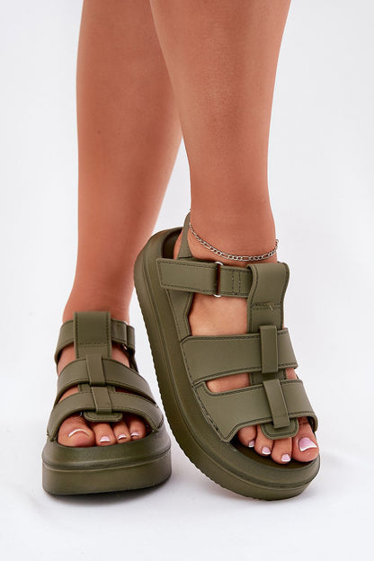 Luxurious women's platform sandals by Step in Style, made with lightweight materials and Velcro fastening for ultimate comfort and style.