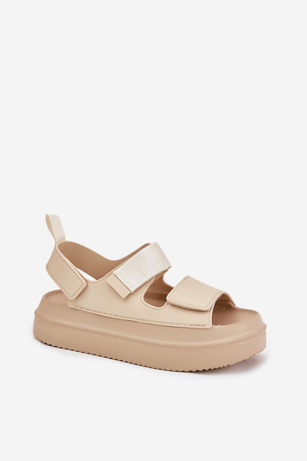 Elegant women's eco leather sandals with platform and velcro straps by Step in Style, perfect for summer.