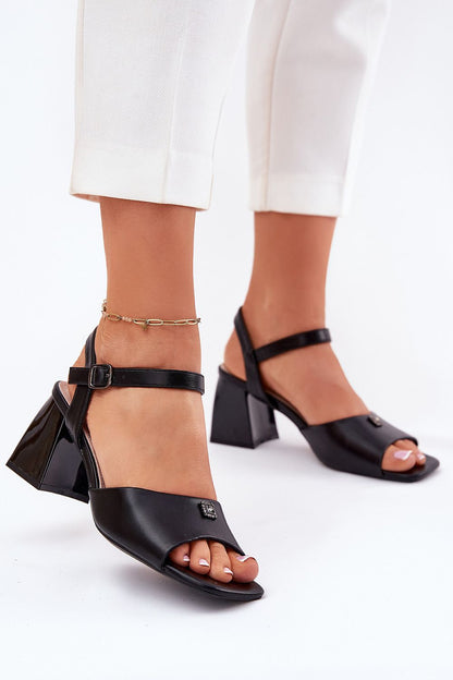 Sophisticated eco-leather heel sandals designed by Step In Style, showcasing a 7cm heel and superior comfort for women in sizes EU 36-40.