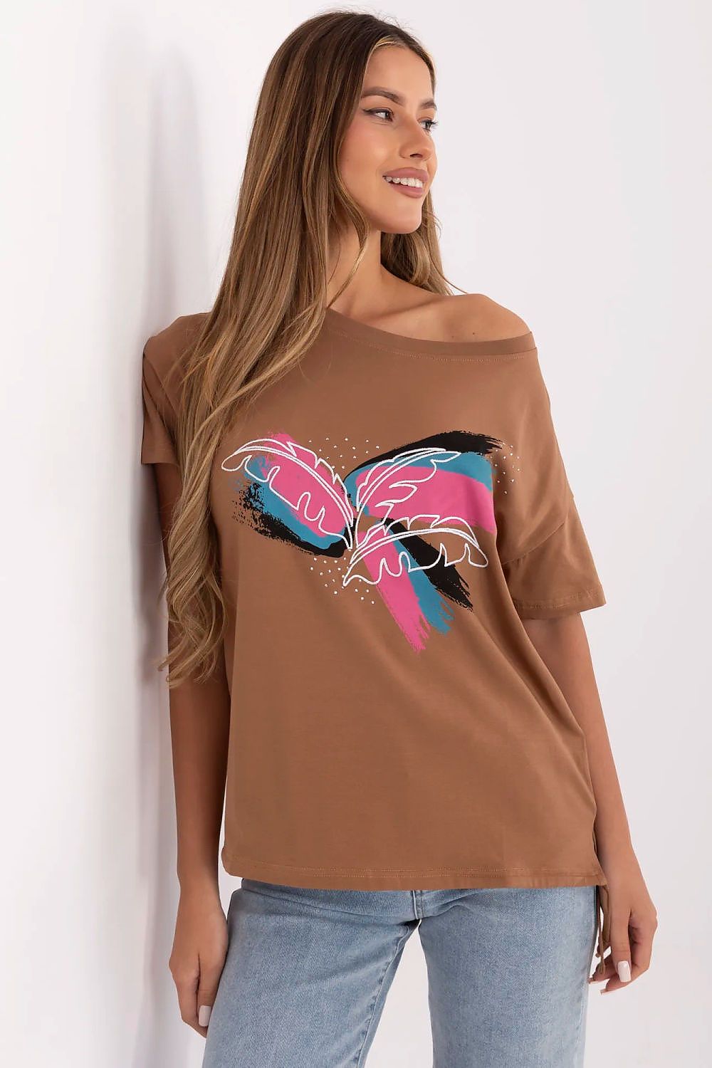 Stylish women's t-shirt with a side tie, designed by Factory Price for a feminine silhouette.